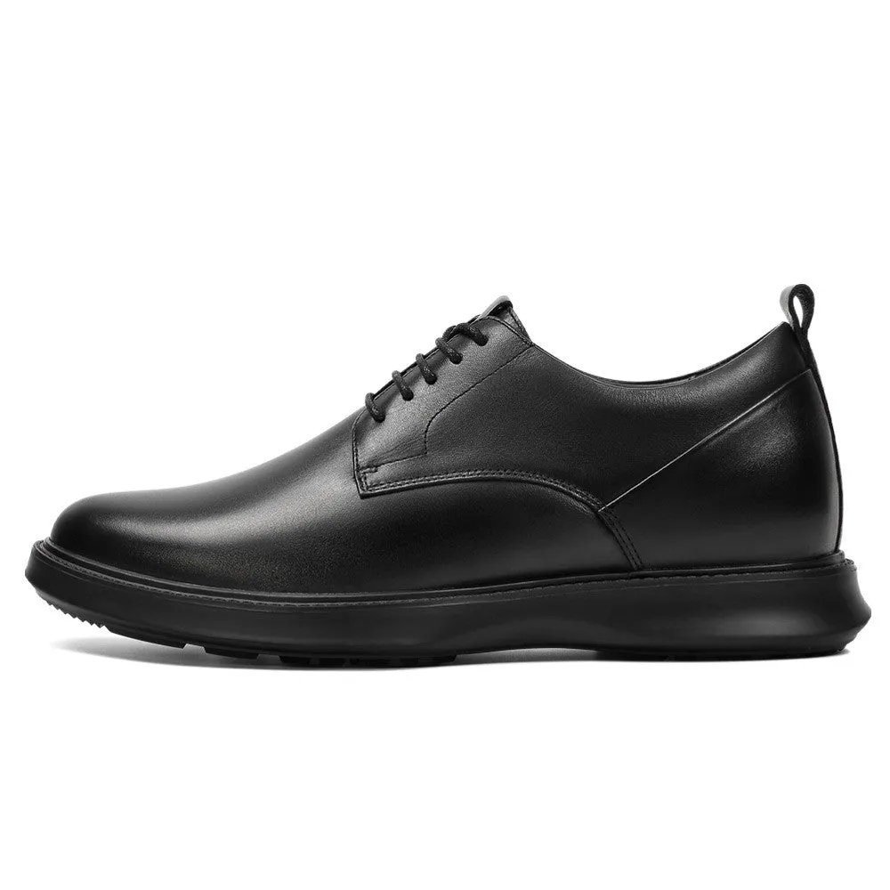 7CM/2.76 Inches CMR CHAMARIPA Men's Height Increasing Derby Shoes - Black Leather