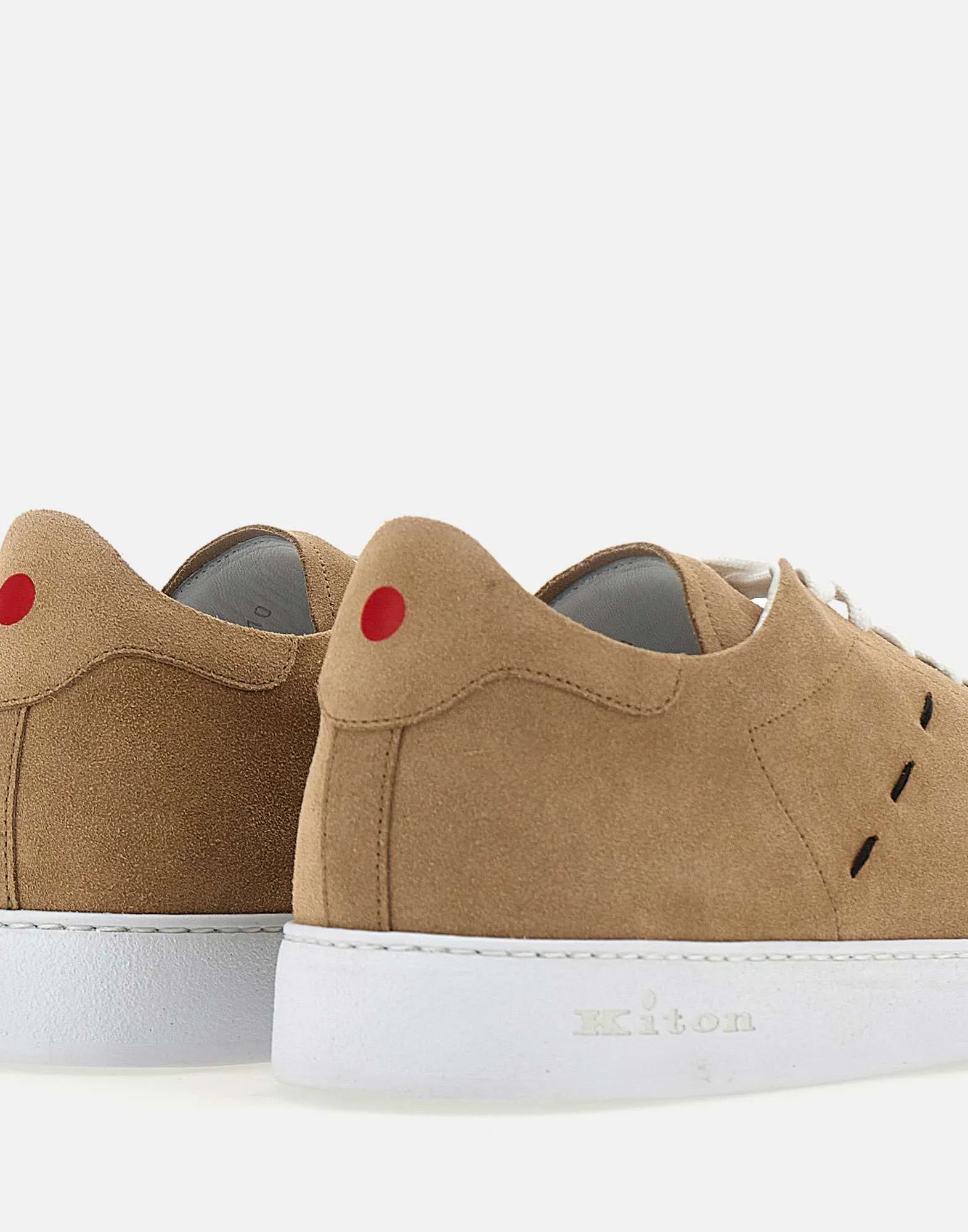 Beige Calfskin Sneakers with Box Sole