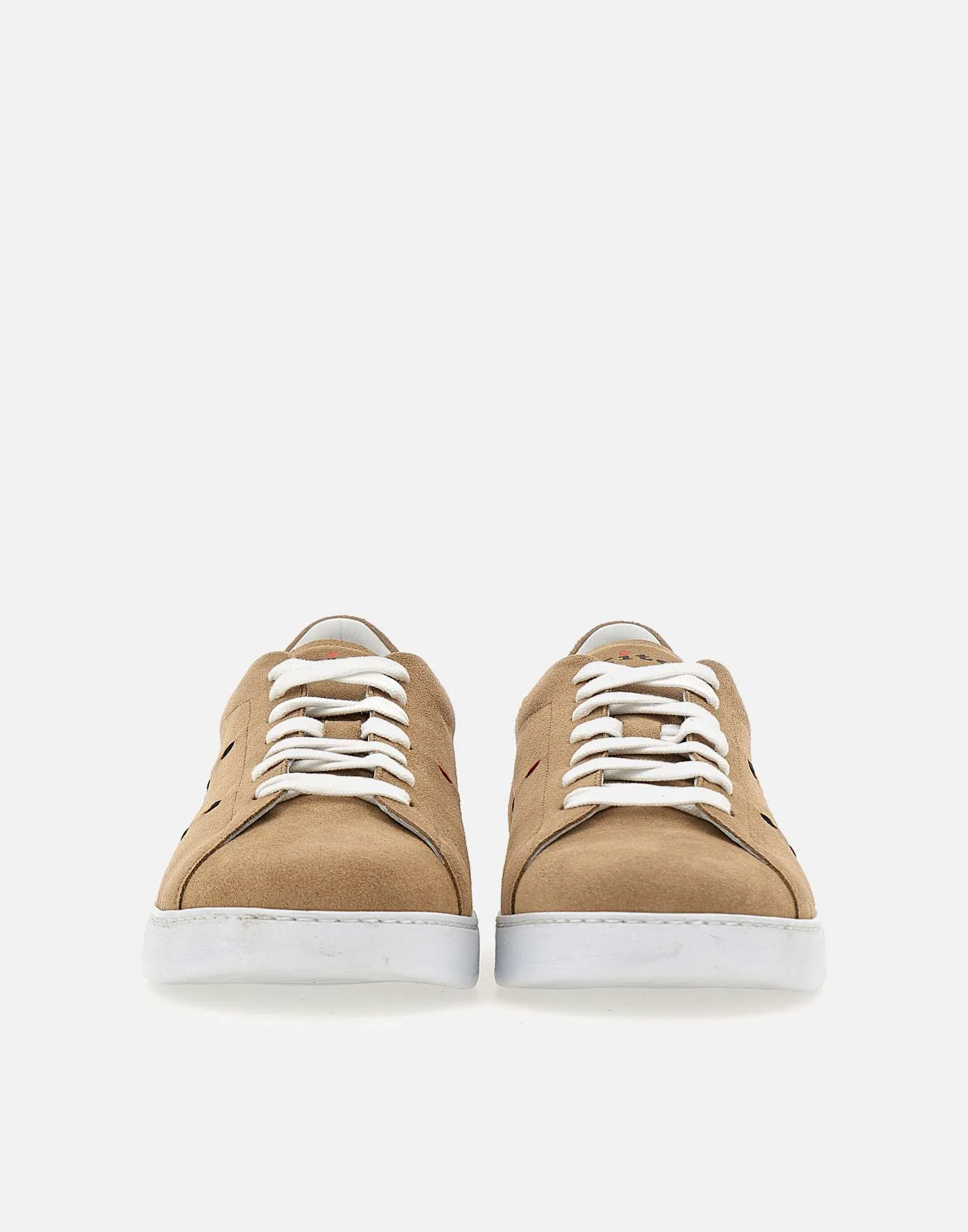 Beige Calfskin Sneakers with Box Sole