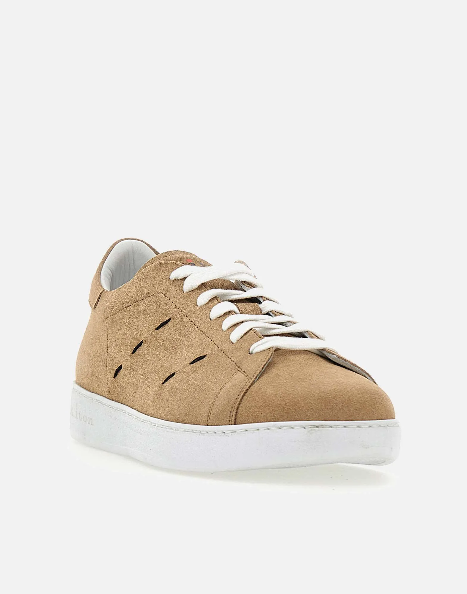 Beige Calfskin Sneakers with Box Sole