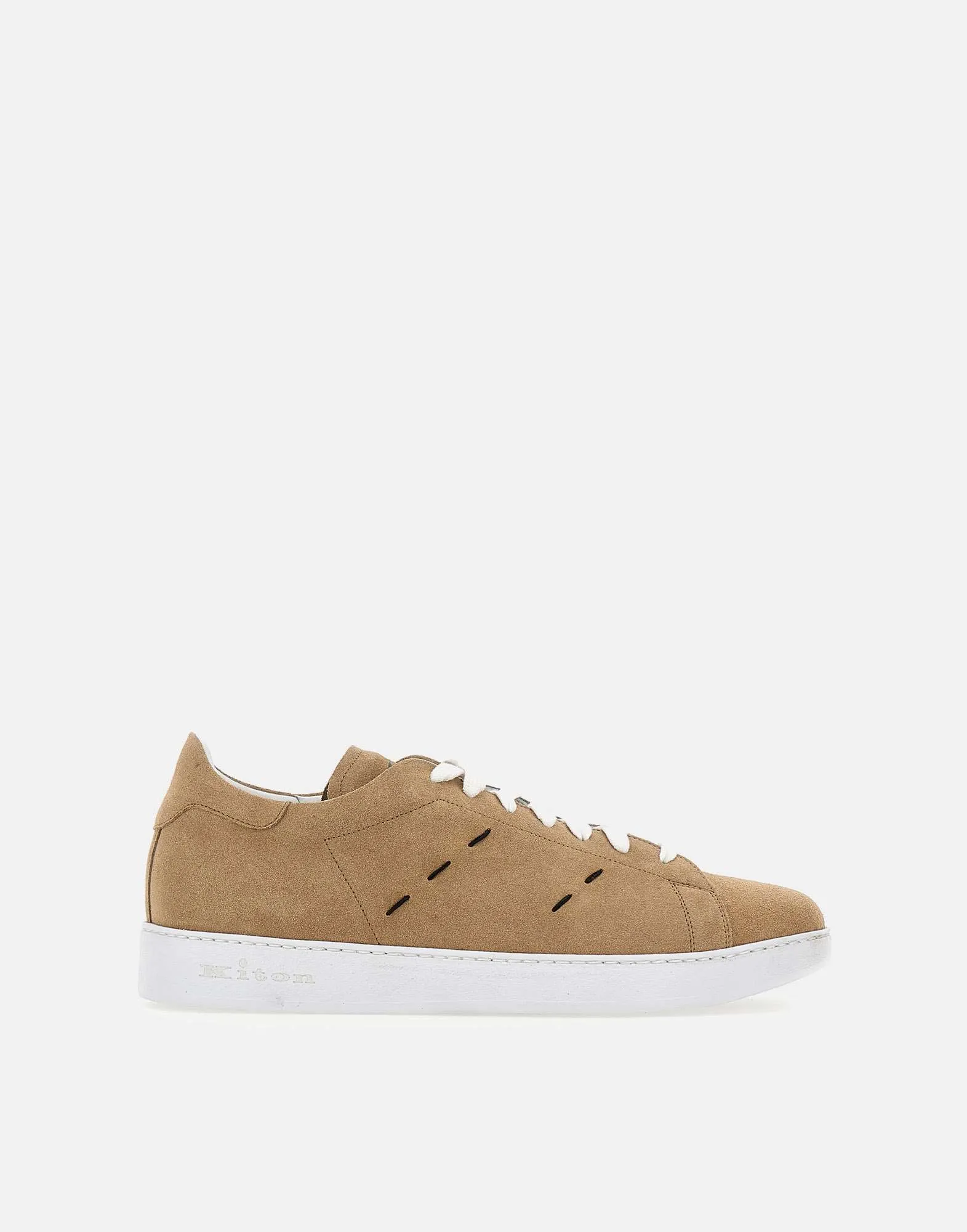 Beige Calfskin Sneakers with Box Sole