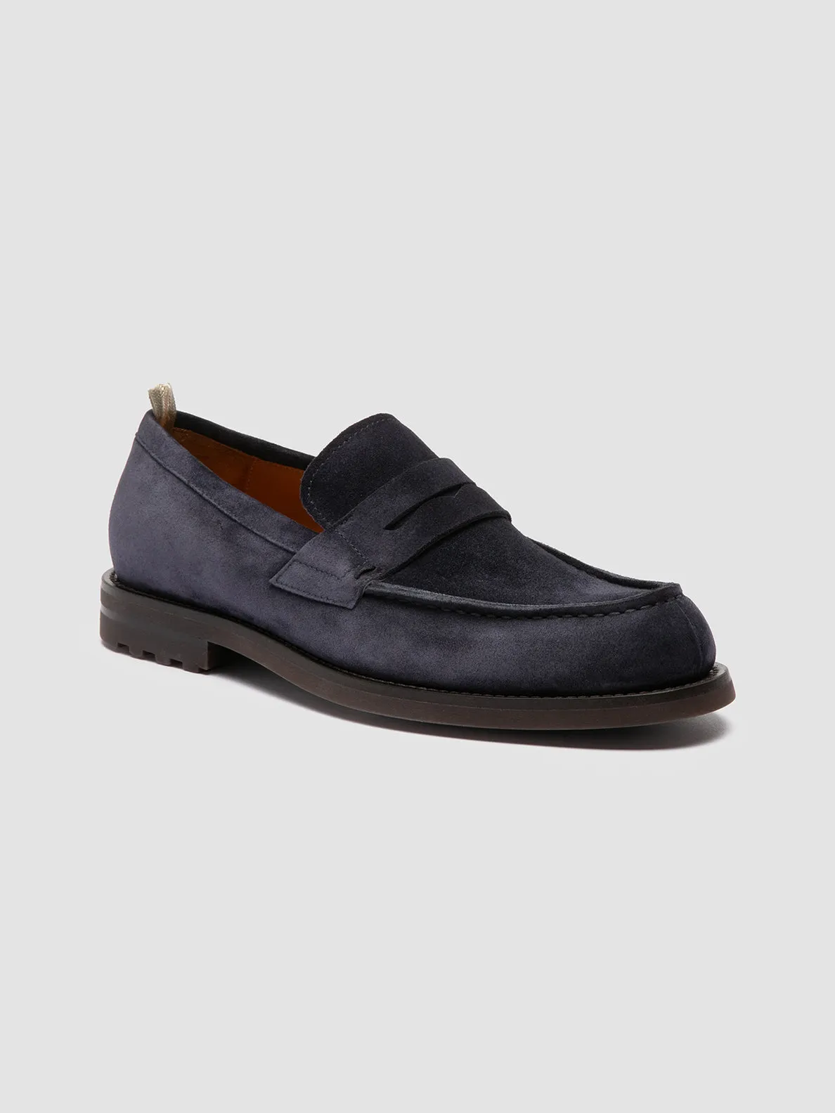 BELMONDO 006 - Blue Suede Penny Loafers