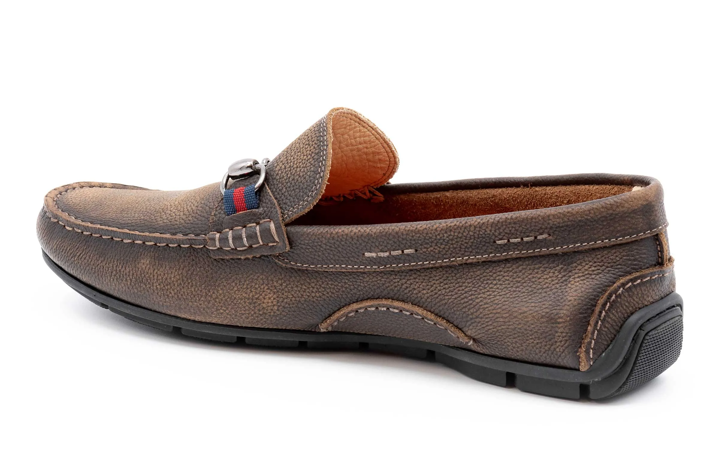 Bermuda Pebble Grain Horse Bit Loafers - Old Clay