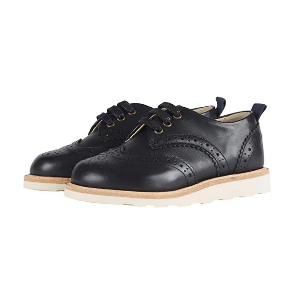 Brando Brogue Kids Shoe Black Leather