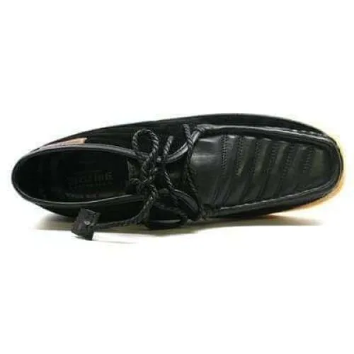 British Walkers Castle Men's Black Leather and Suede Three Quarter Lace Up Shoes