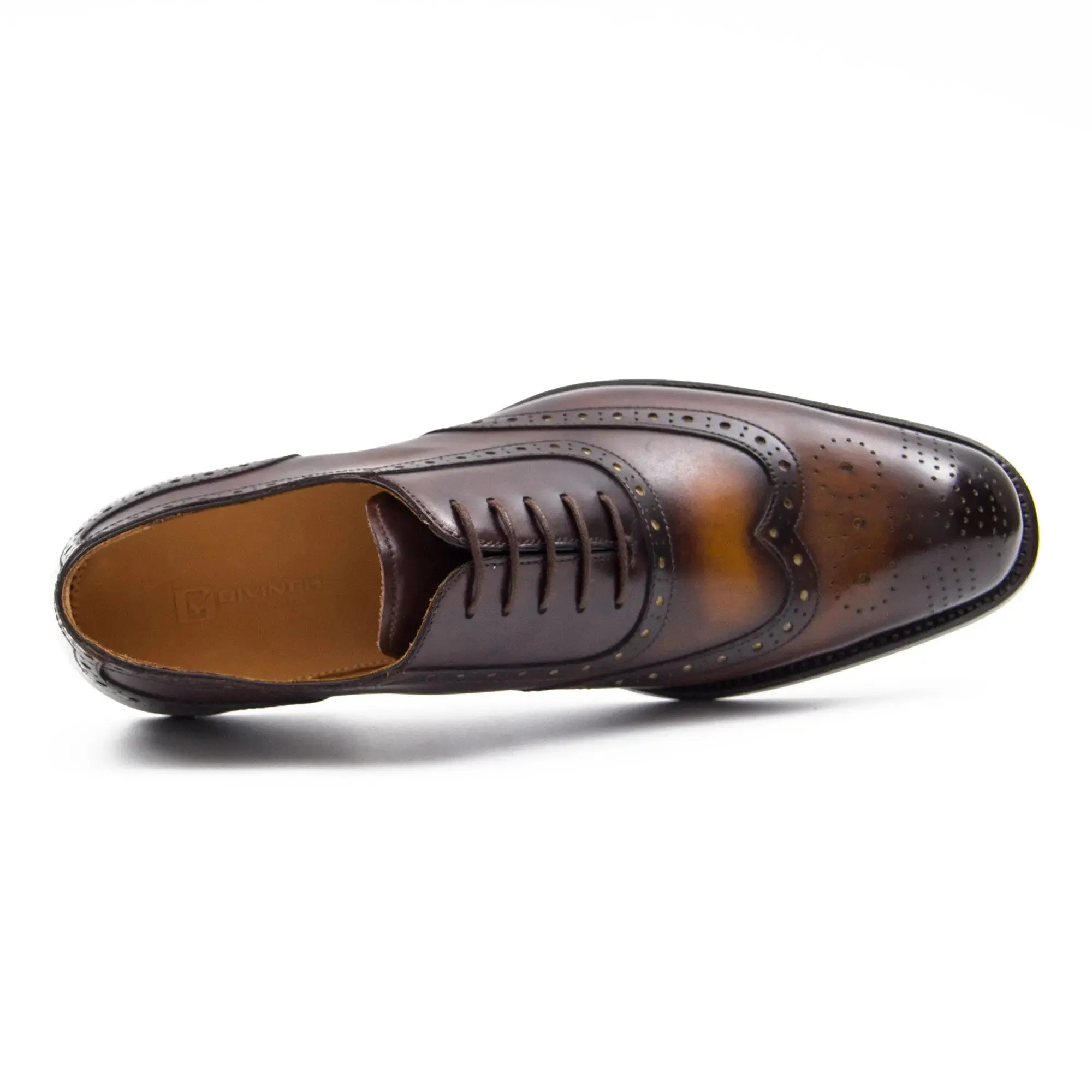 Brown Oxford Brogue Shoes for Men