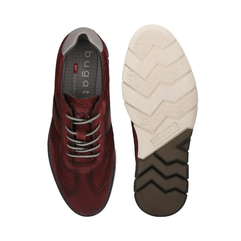 Bugatti Simone Comfort Dark Red Men's Wide Sneakers - UK 8