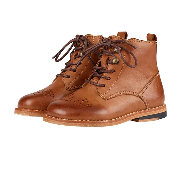 Buster Brogue Kids Boot Tan Burnished Leather