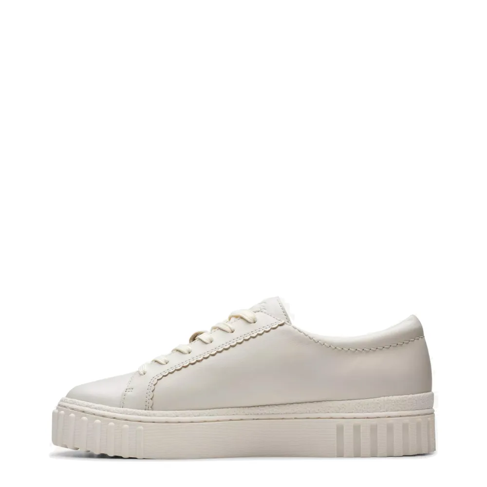 Clarks Women's Mayhill Walk Leather Sneaker in Off White