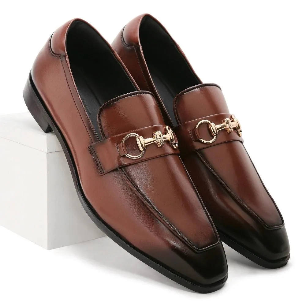 David - British Tan Square Toe Slip-On