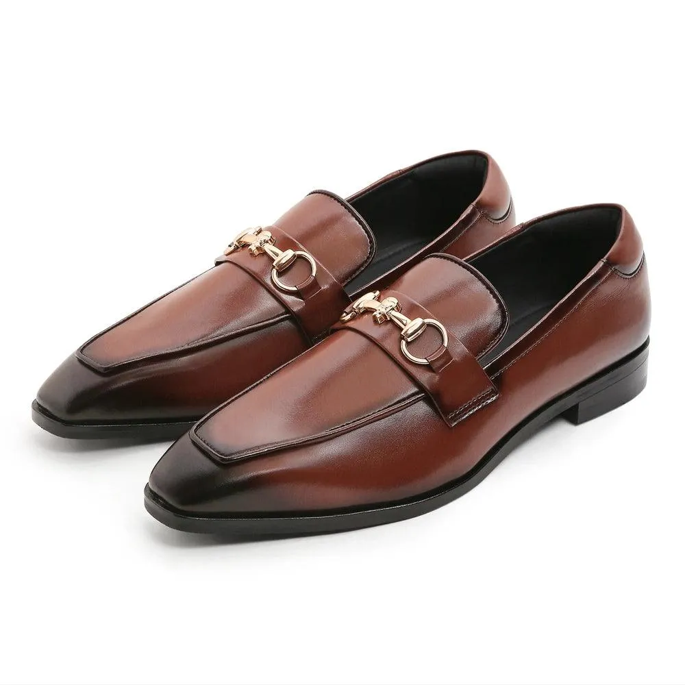 David - British Tan Square Toe Slip-On