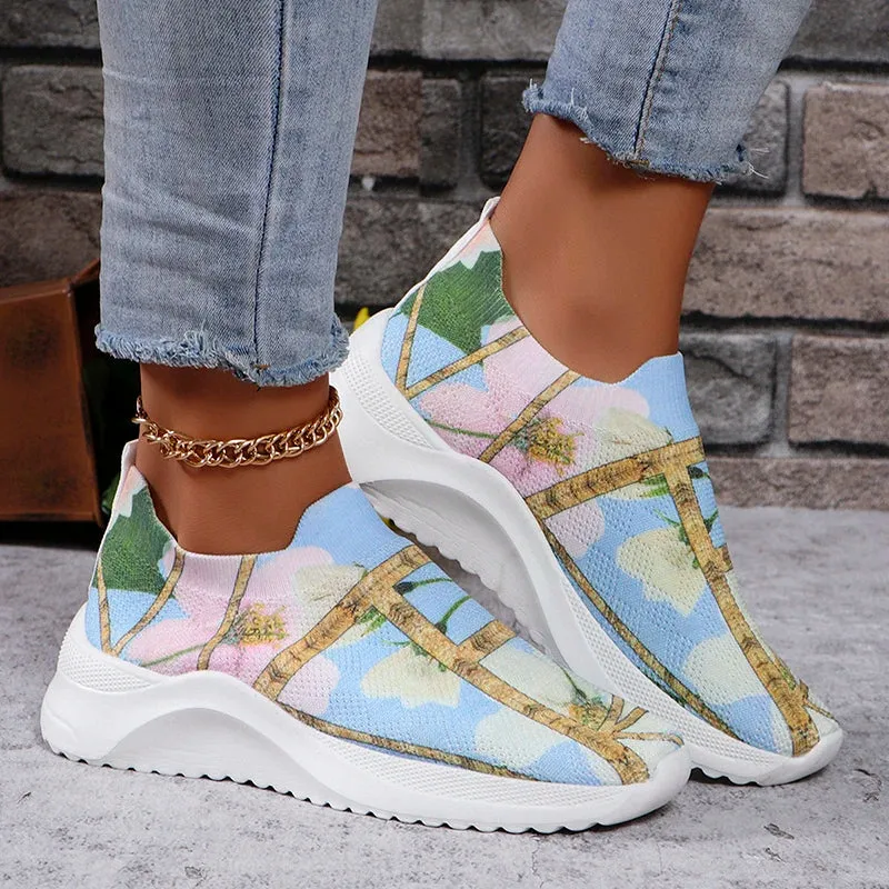 FRANZISKA FLOWER KNIT SNEAKERS