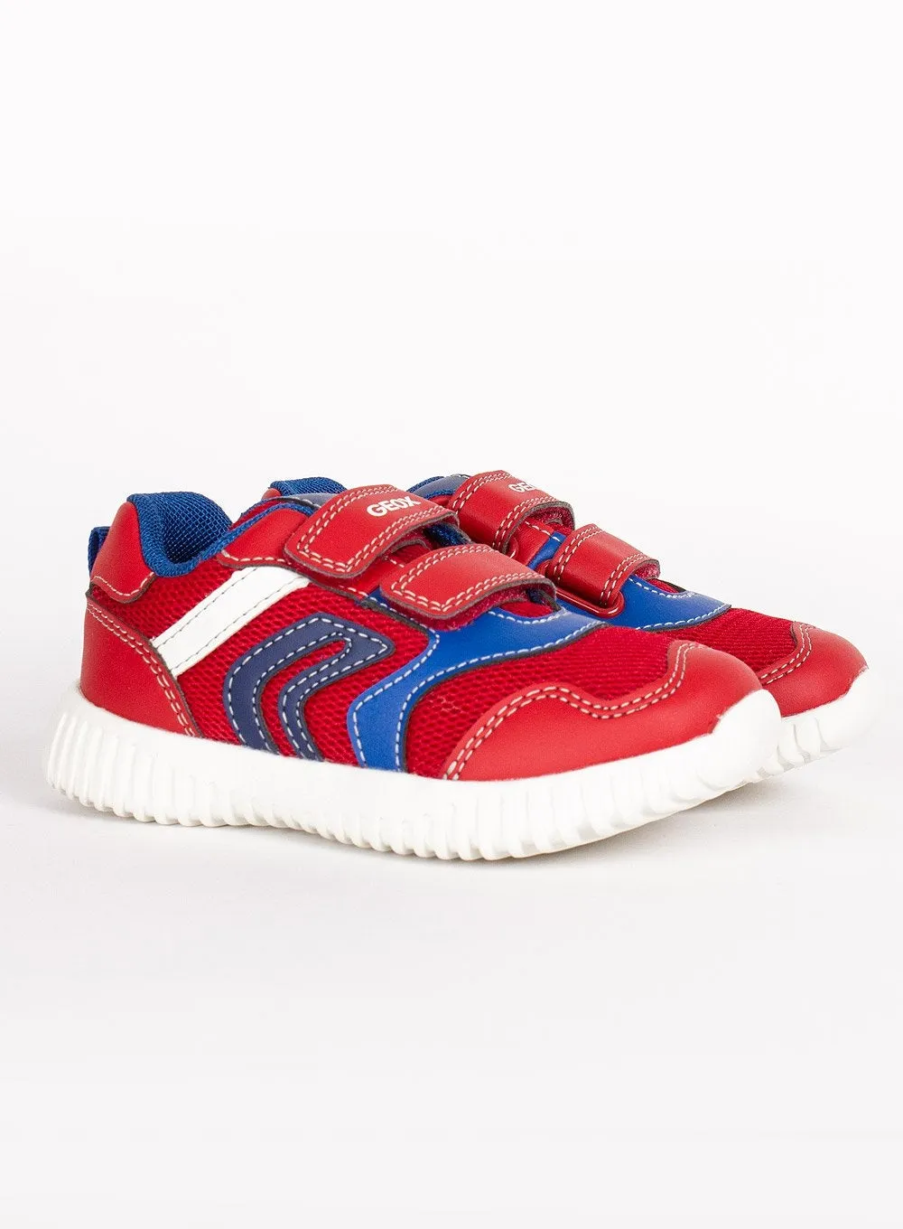 Geox Waviness Baby Trainers in Red