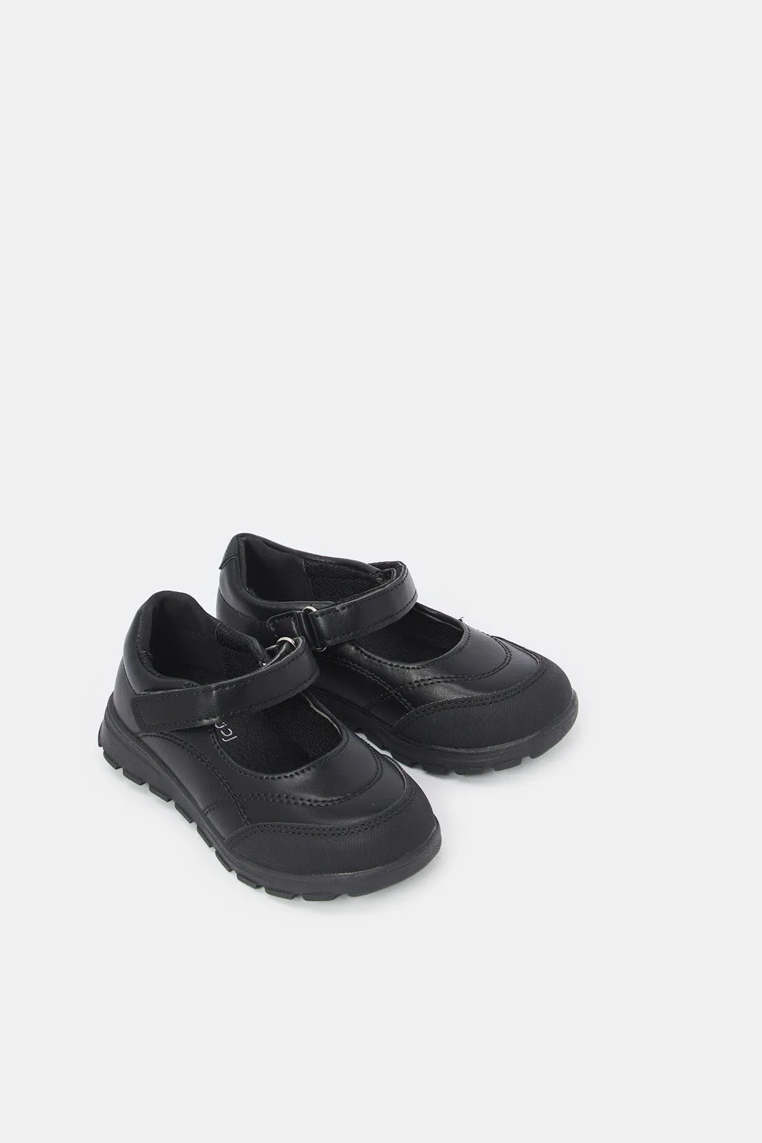 Girls Black Velcro Strap Mary Jane