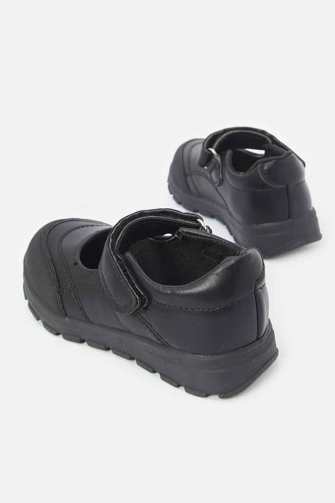 Girls Black Velcro Strap Mary Jane