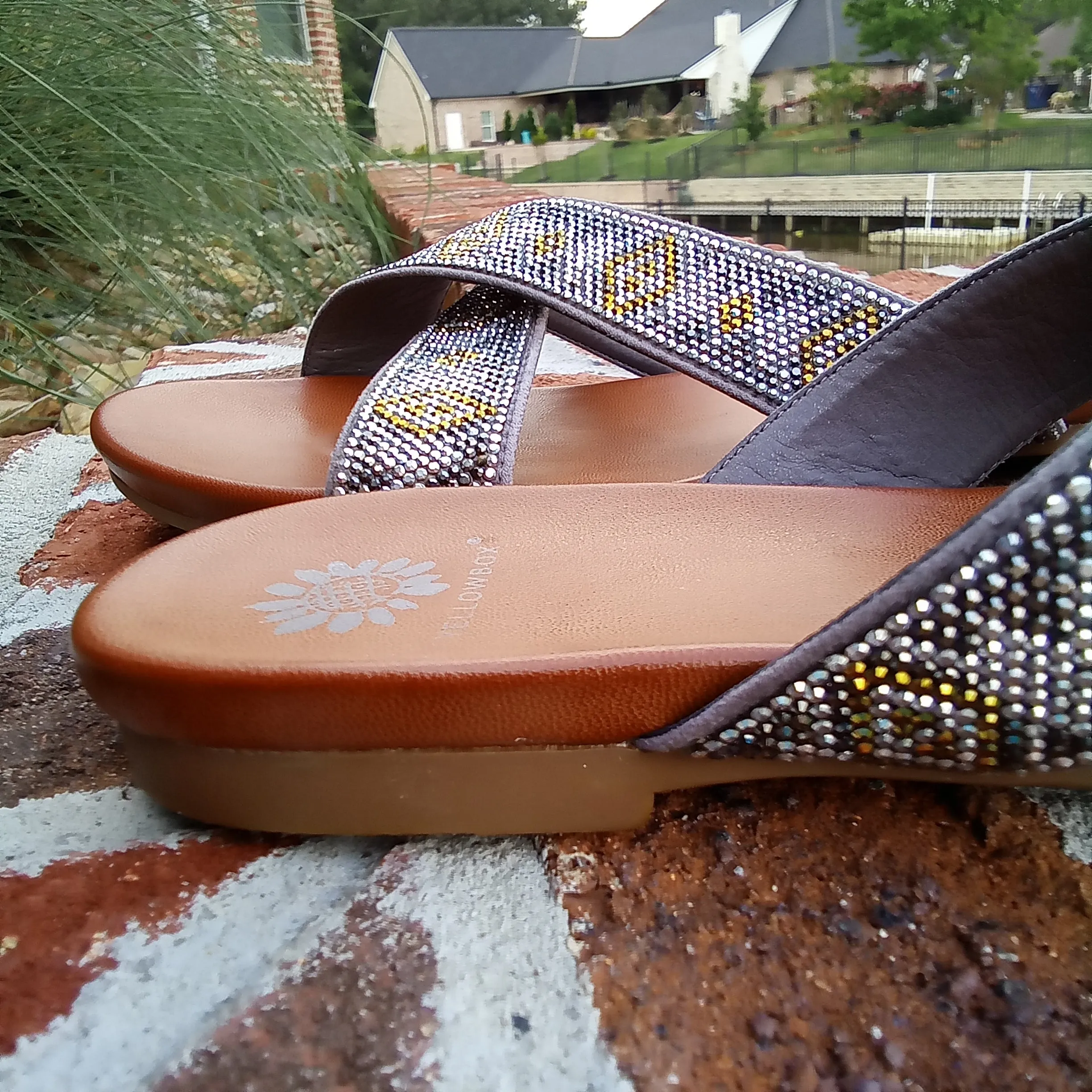 Glitzy Slide Sandal | Yellow Box Footwear - Bali