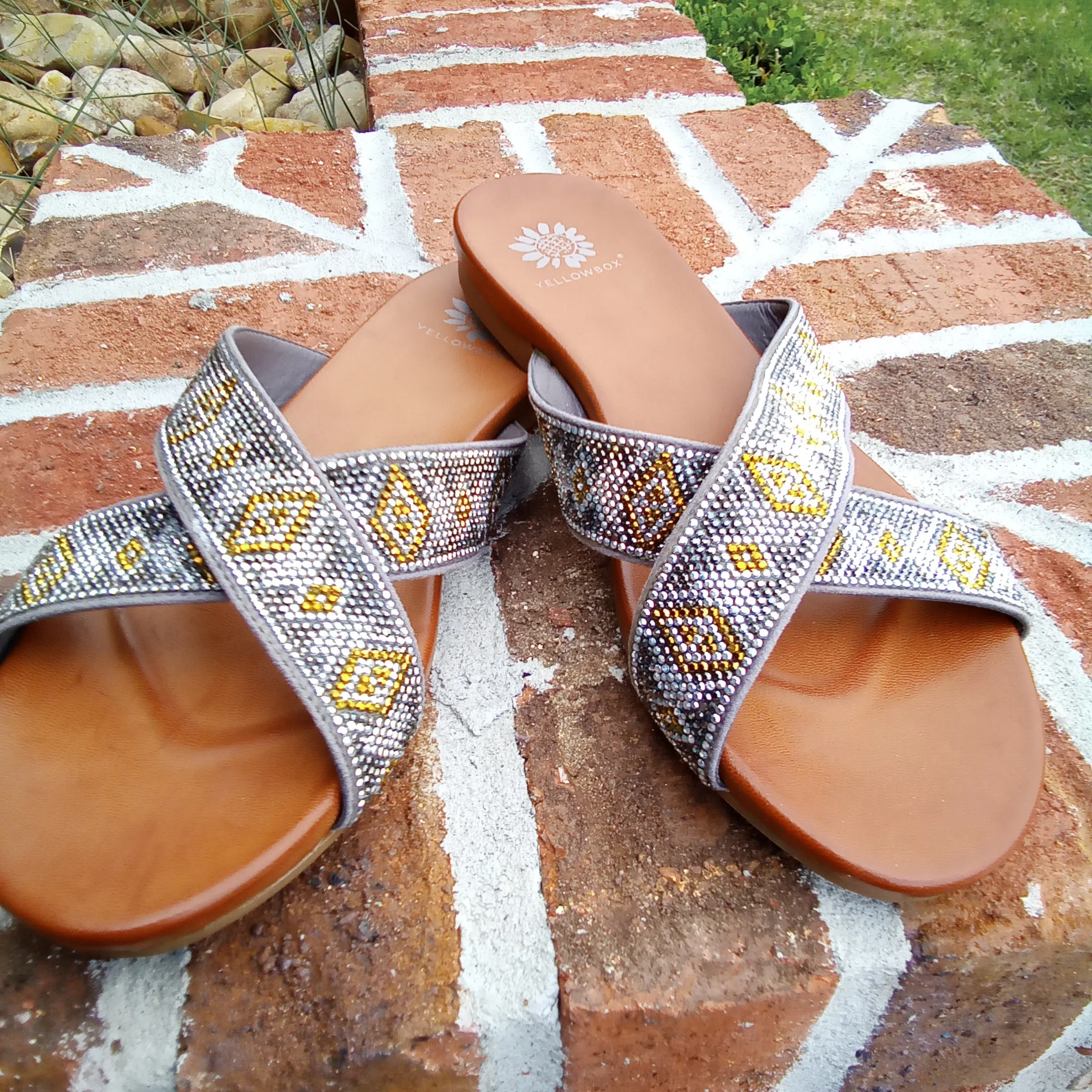 Glitzy Slide Sandal | Yellow Box Footwear - Bali