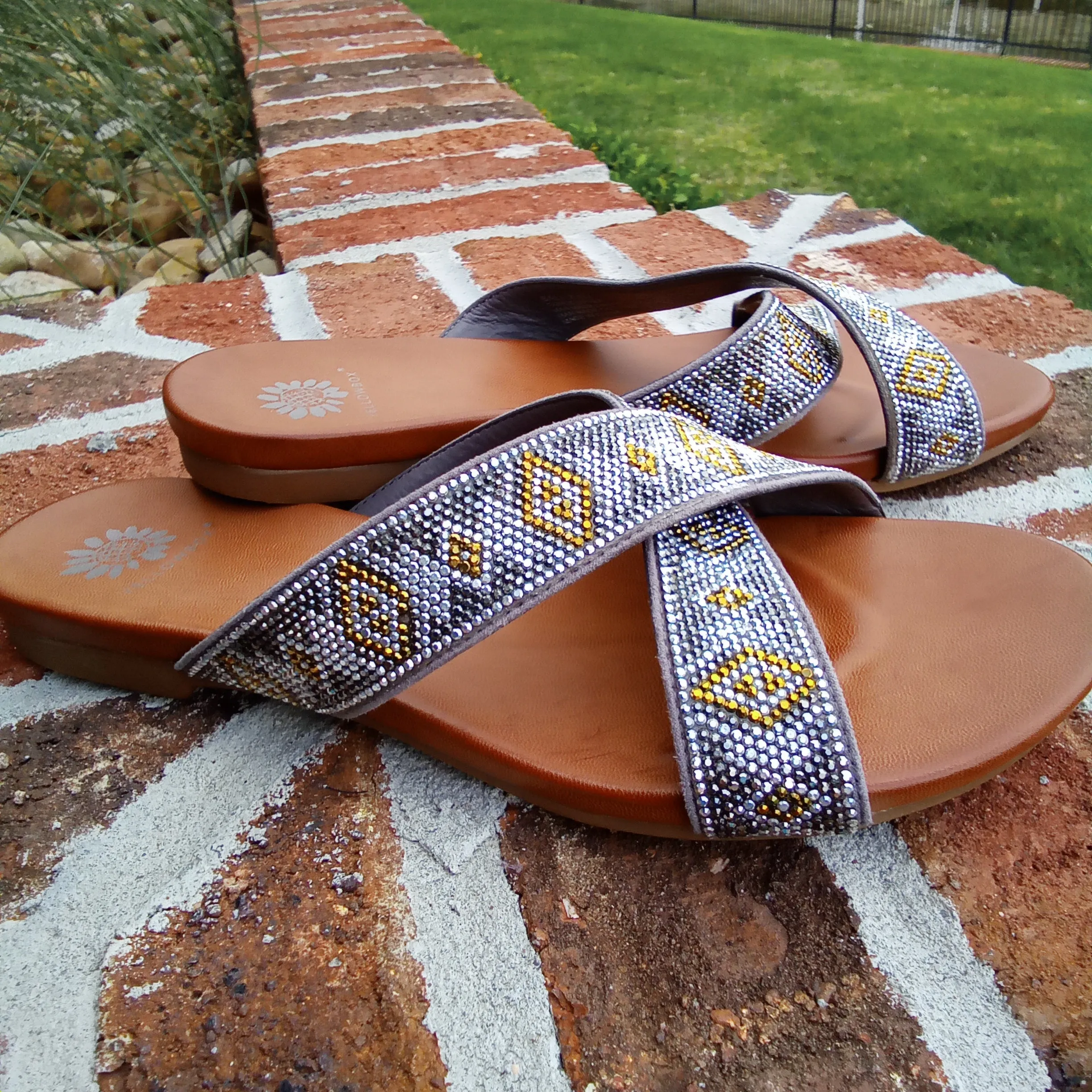 Glitzy Slide Sandal | Yellow Box Footwear - Bali