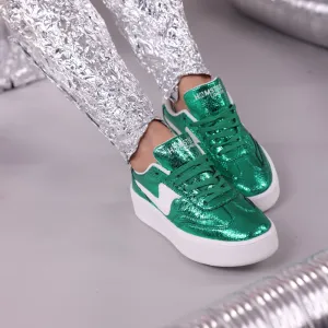 Hamster London Metallic Hot Green Party Sneakers