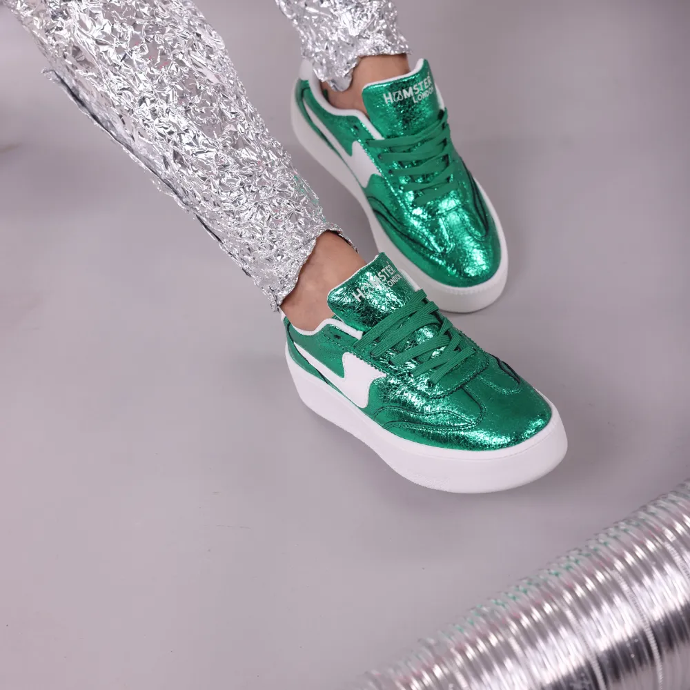 Hamster London Metallic Hot Green Party Sneakers