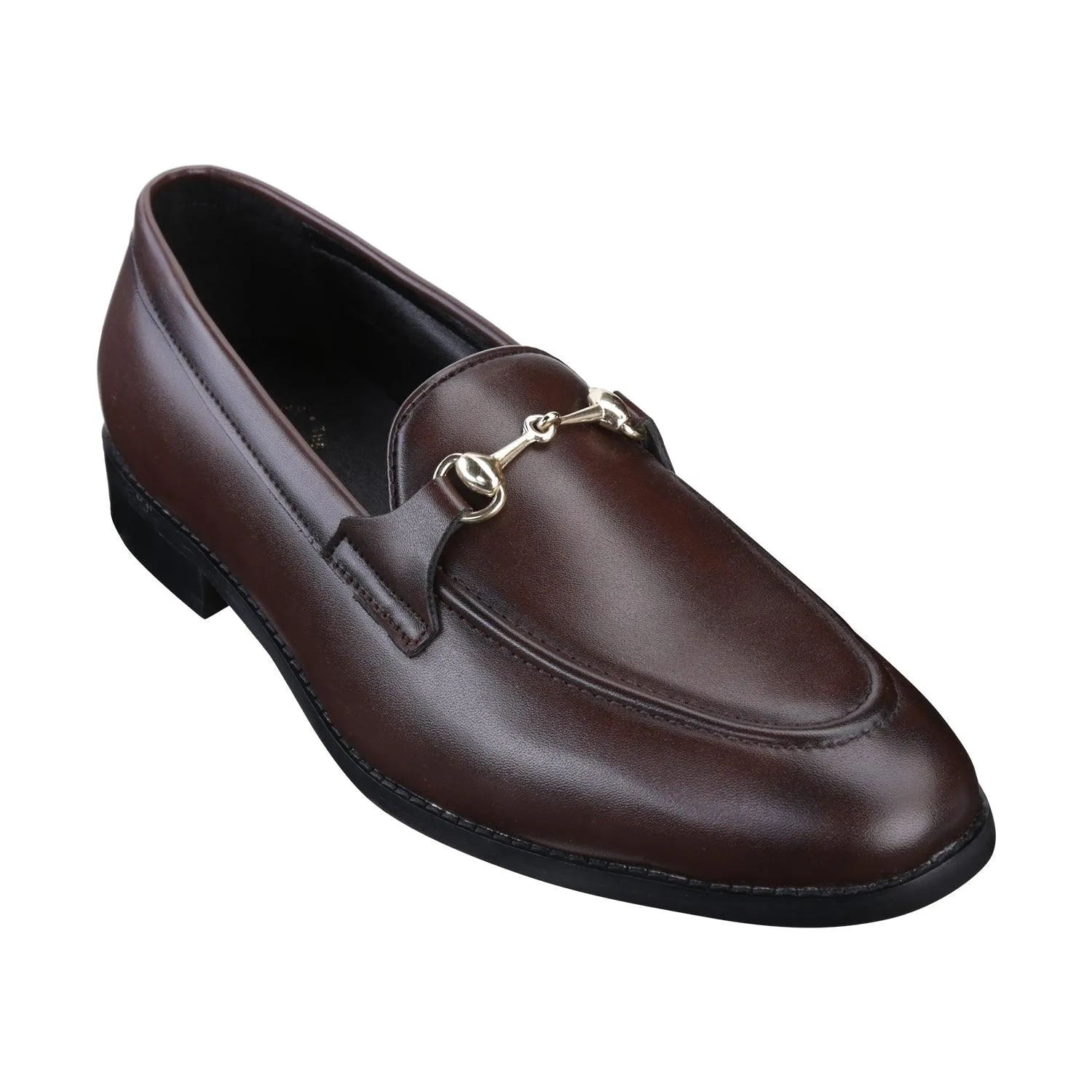 Henley Brown Horsebit Buckle Loafers.