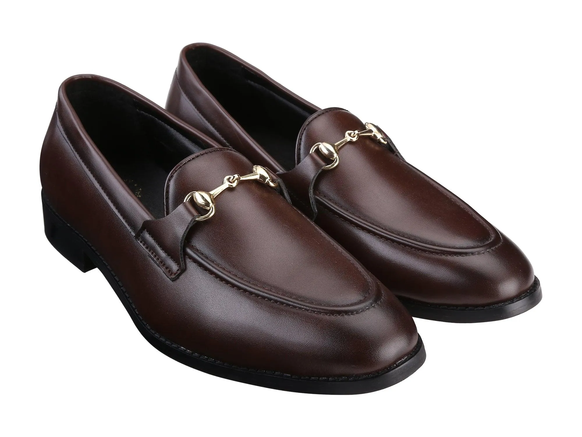 Henley Brown Horsebit Buckle Loafers.