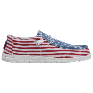 Hey Dude Wally Patriotic Loafer Shoes Stars & Stripes