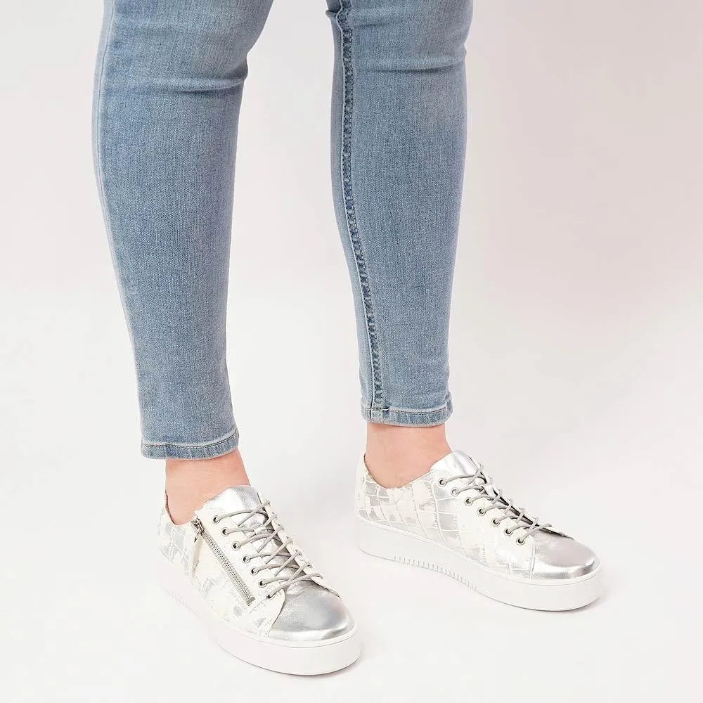 Laila Silver Leather Sneakers