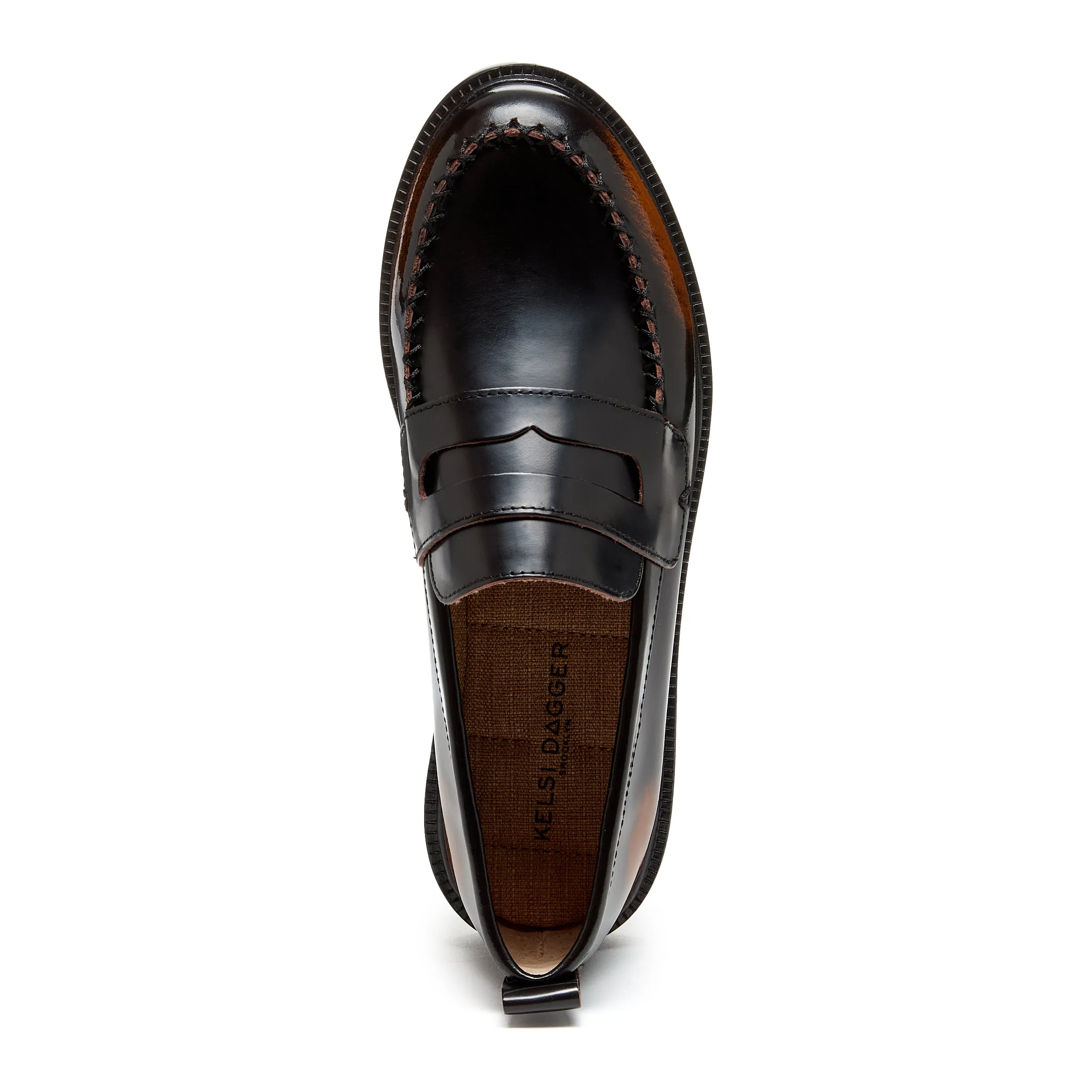 Lens Brushed Off Black Loafers