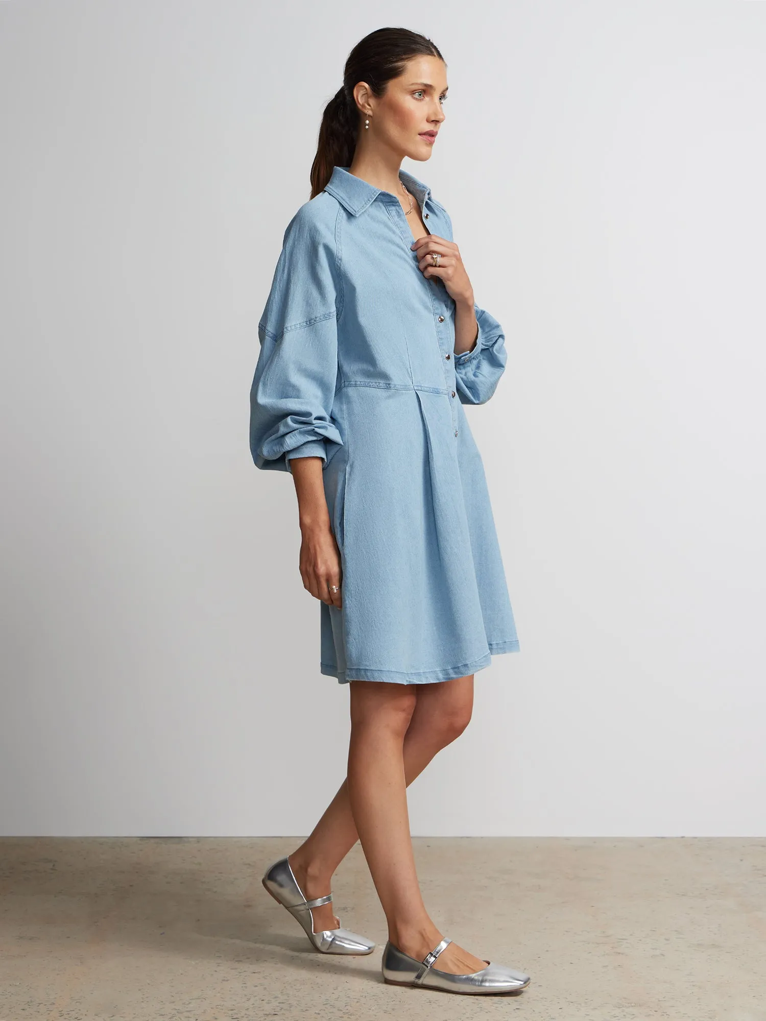 Long Sleeve Denim Shirt Dress