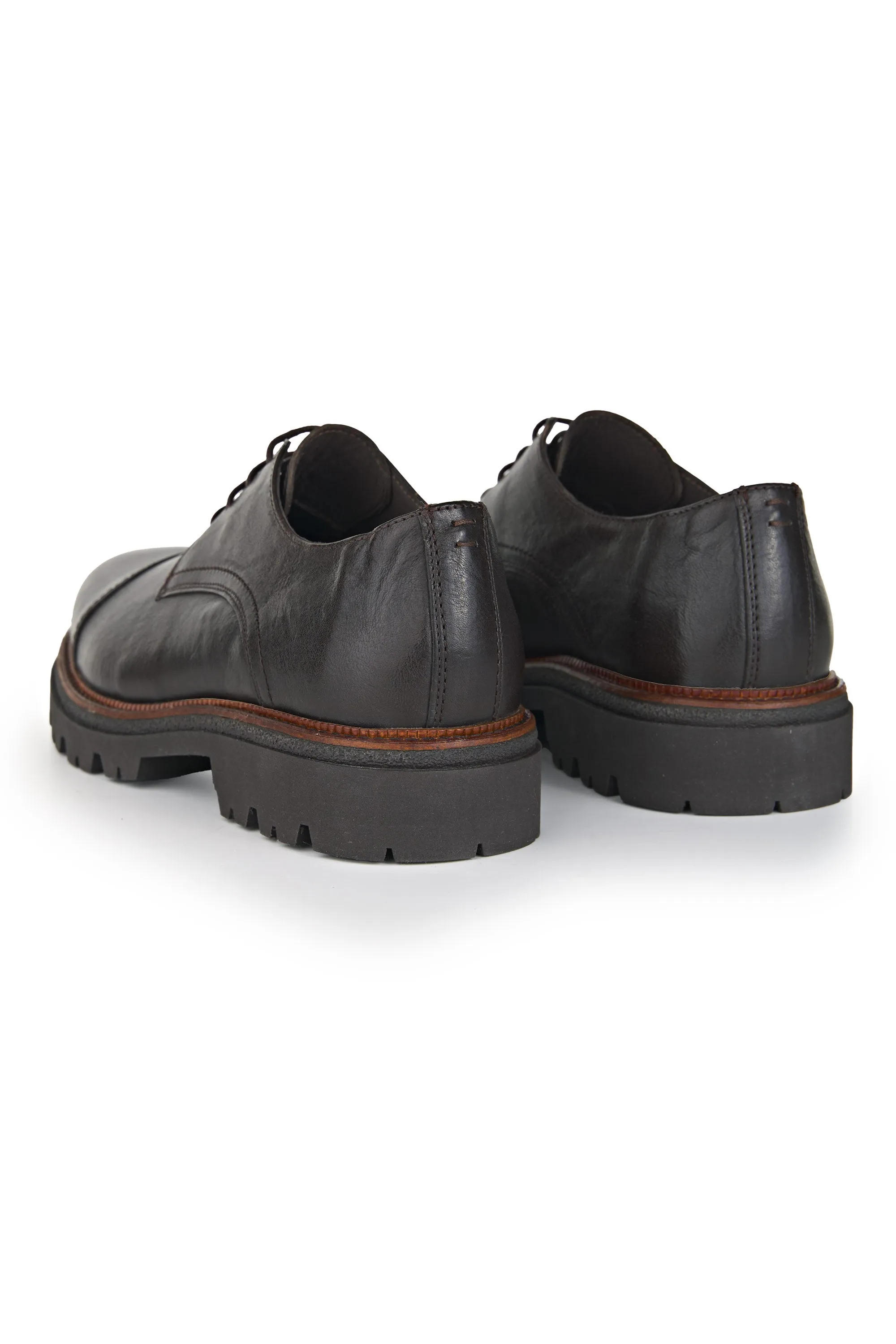 Lug Sole Leather Derby Shoes