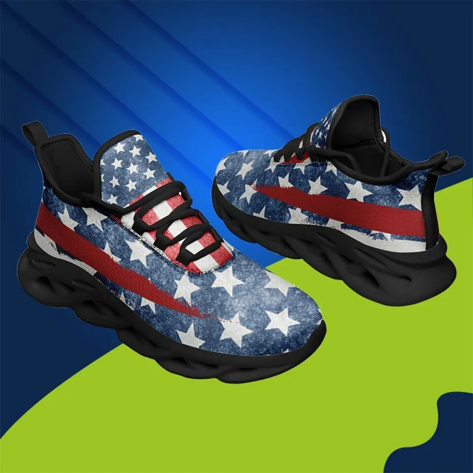 MaxSoul-B03008 Custom Max Soul American Flag, USA Flag Sneakers Max Soul, Shoes, Printed Shoes