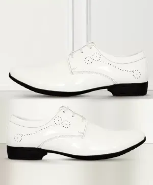 Men's Stylish White Lace-Up Sneakers