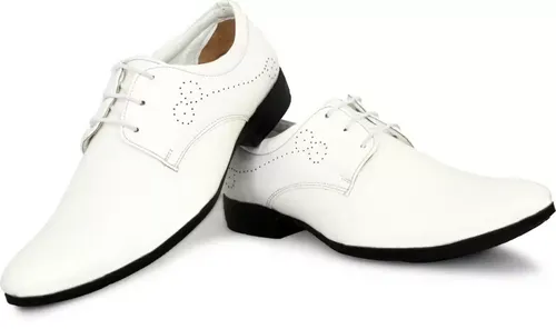 Men's Stylish White Lace-Up Sneakers