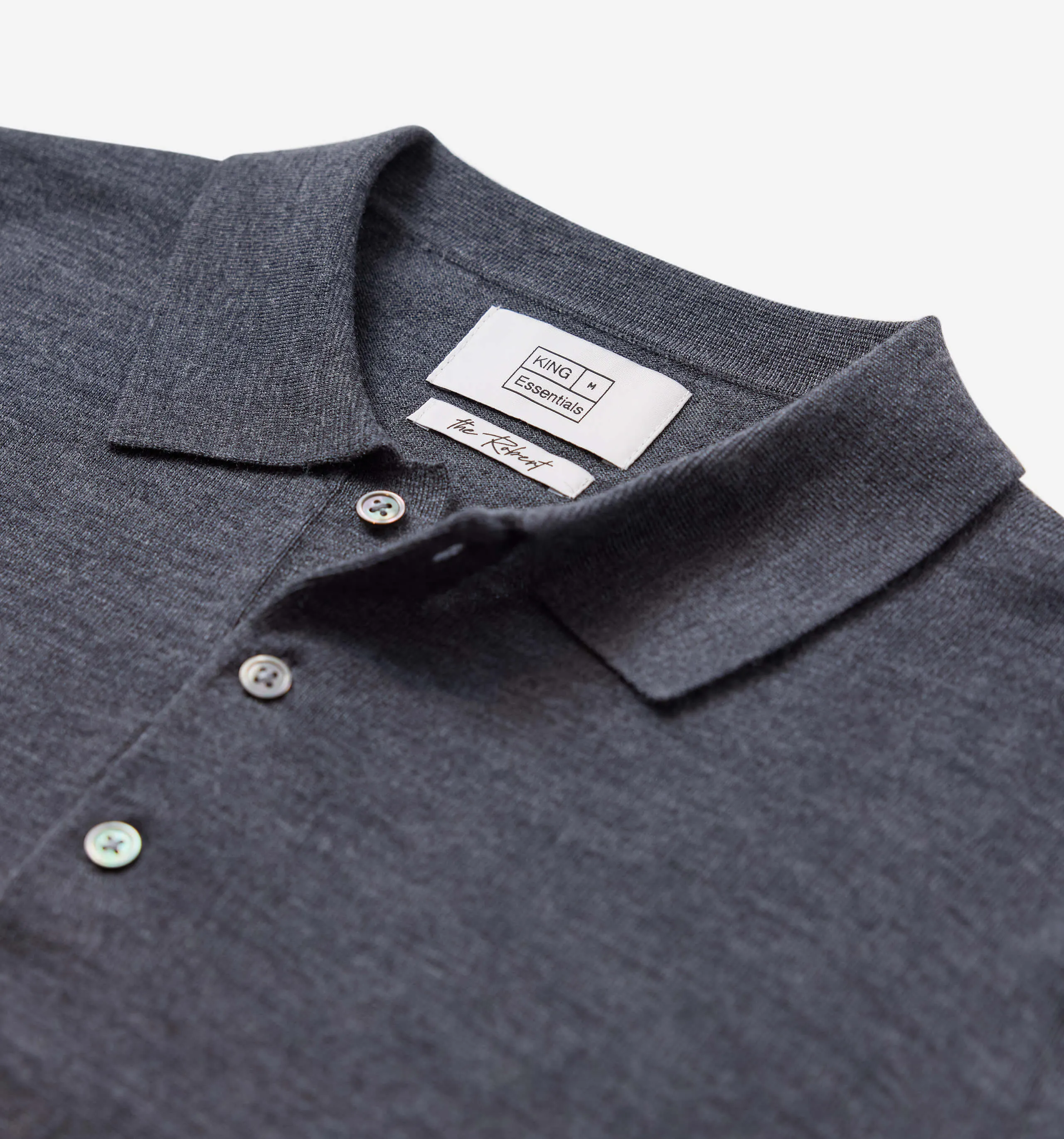 Merino Wool Polo Charcoal