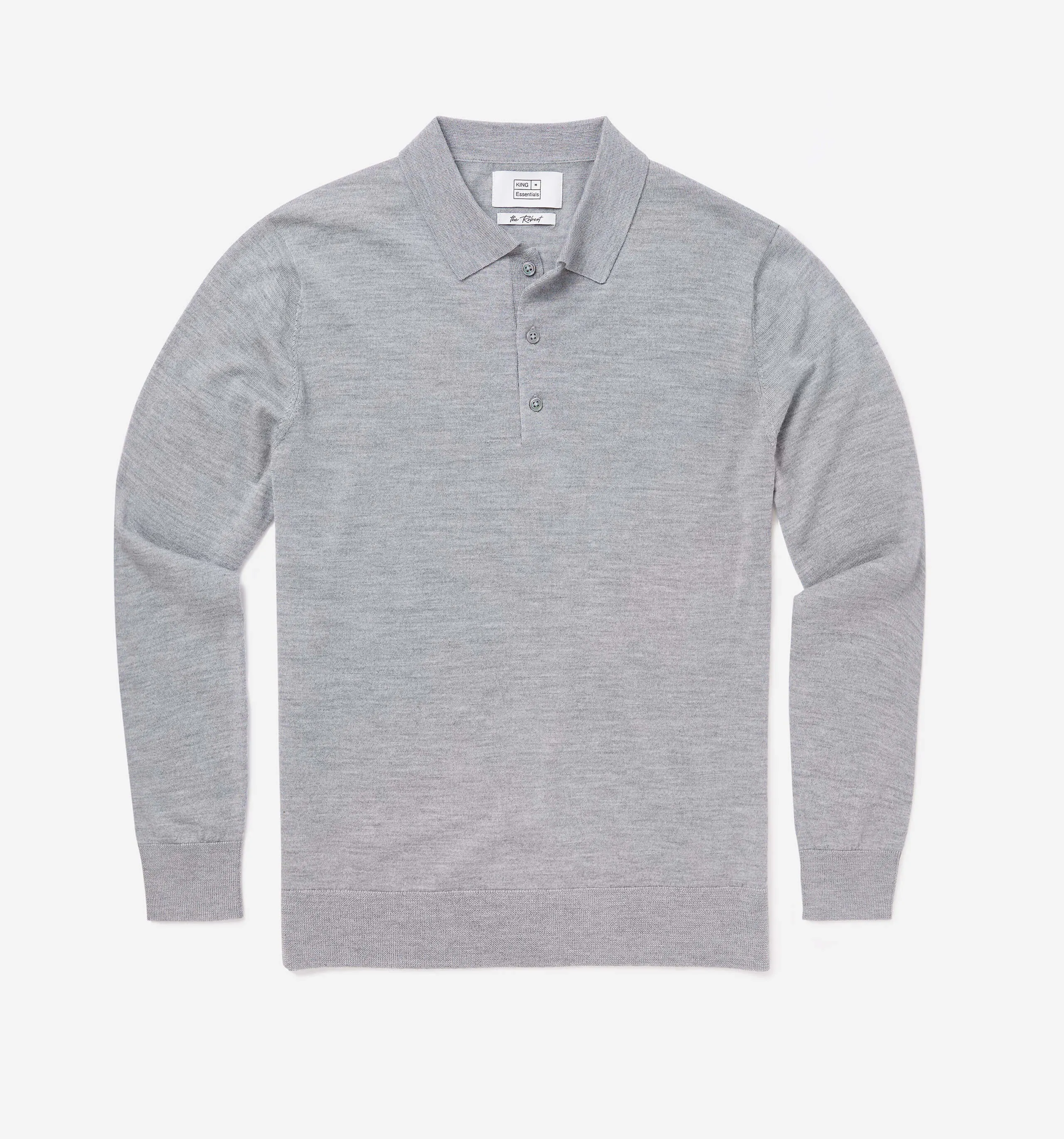 Merino Wool Polo Grey