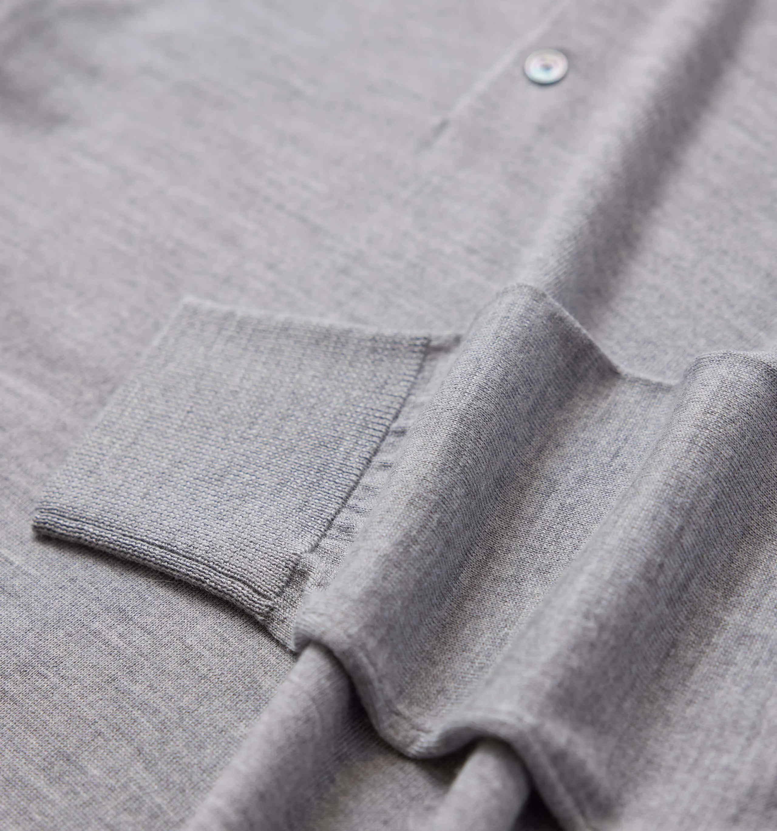 Merino Wool Polo Grey