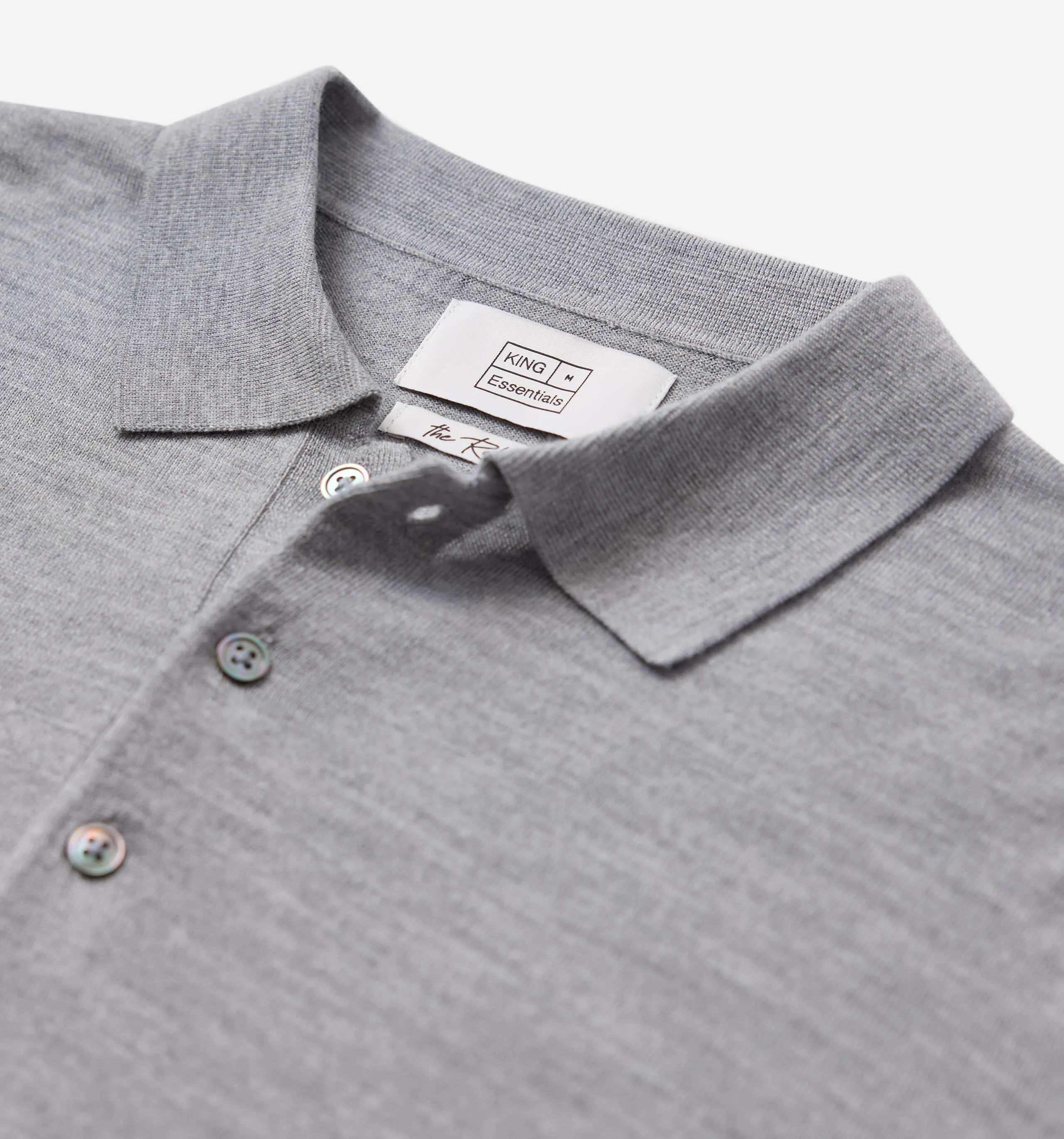 Merino Wool Polo Grey