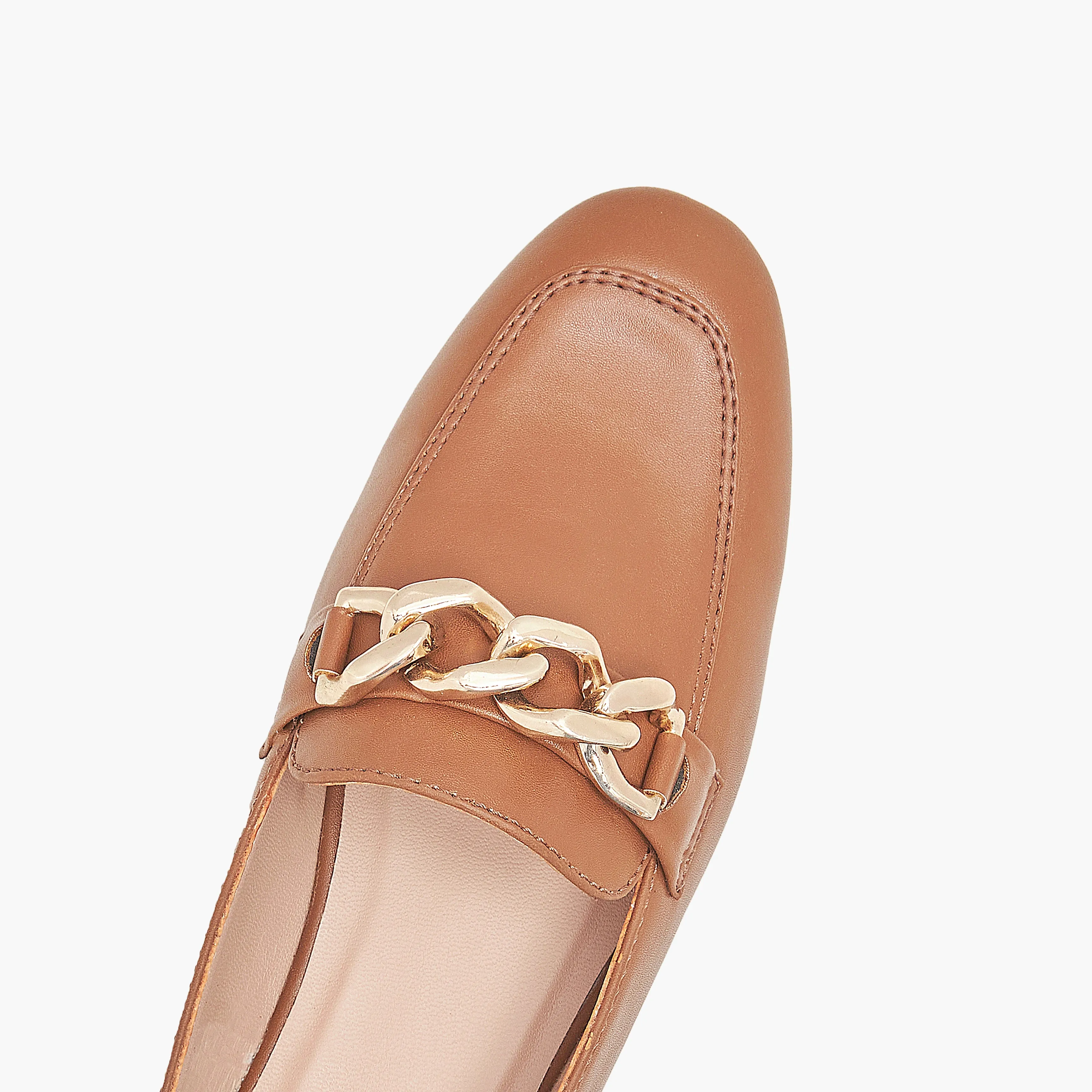 Metallic Chain Loafers