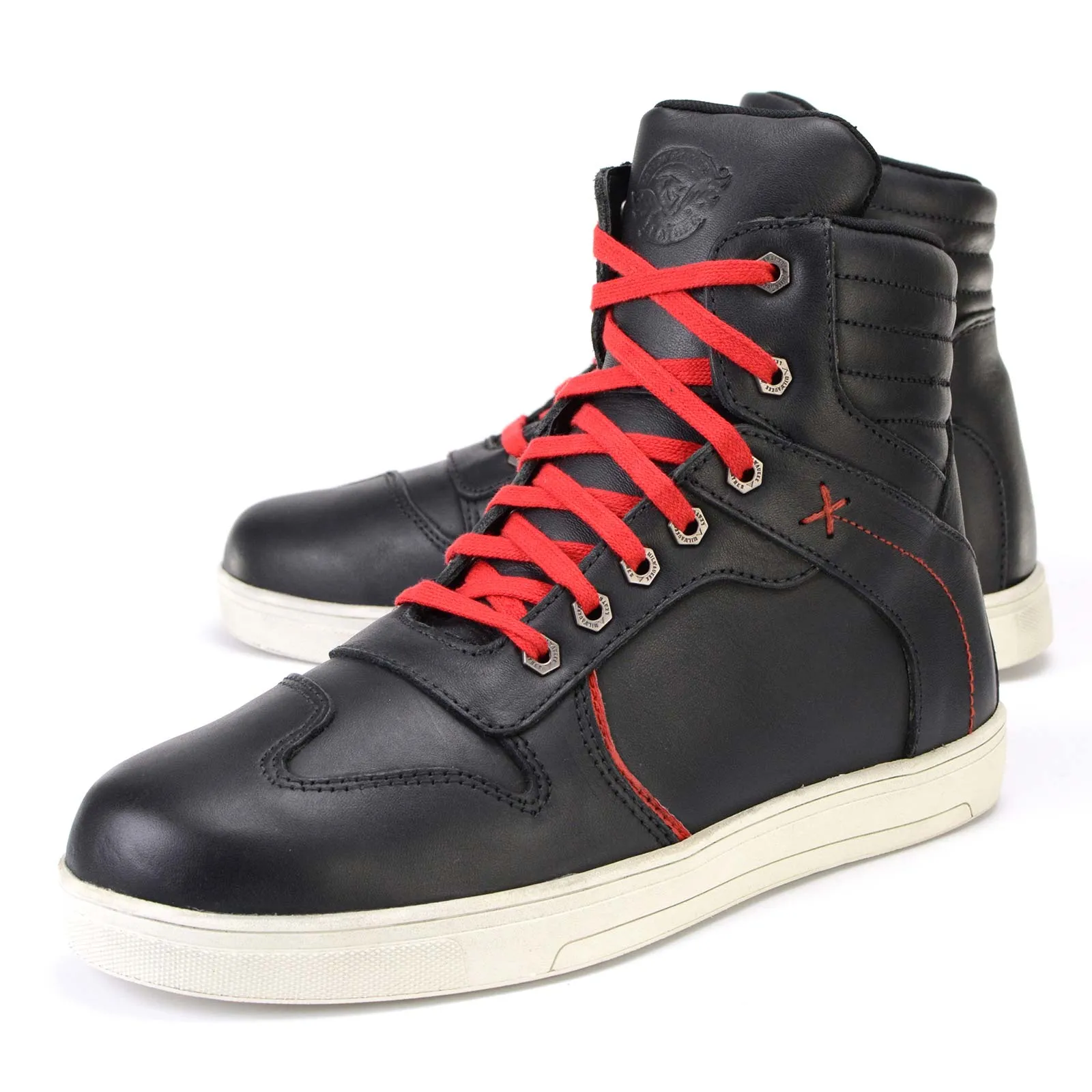 Milwaukee Leather MBM9102 Men's Black Leather with Red Shoe Lace