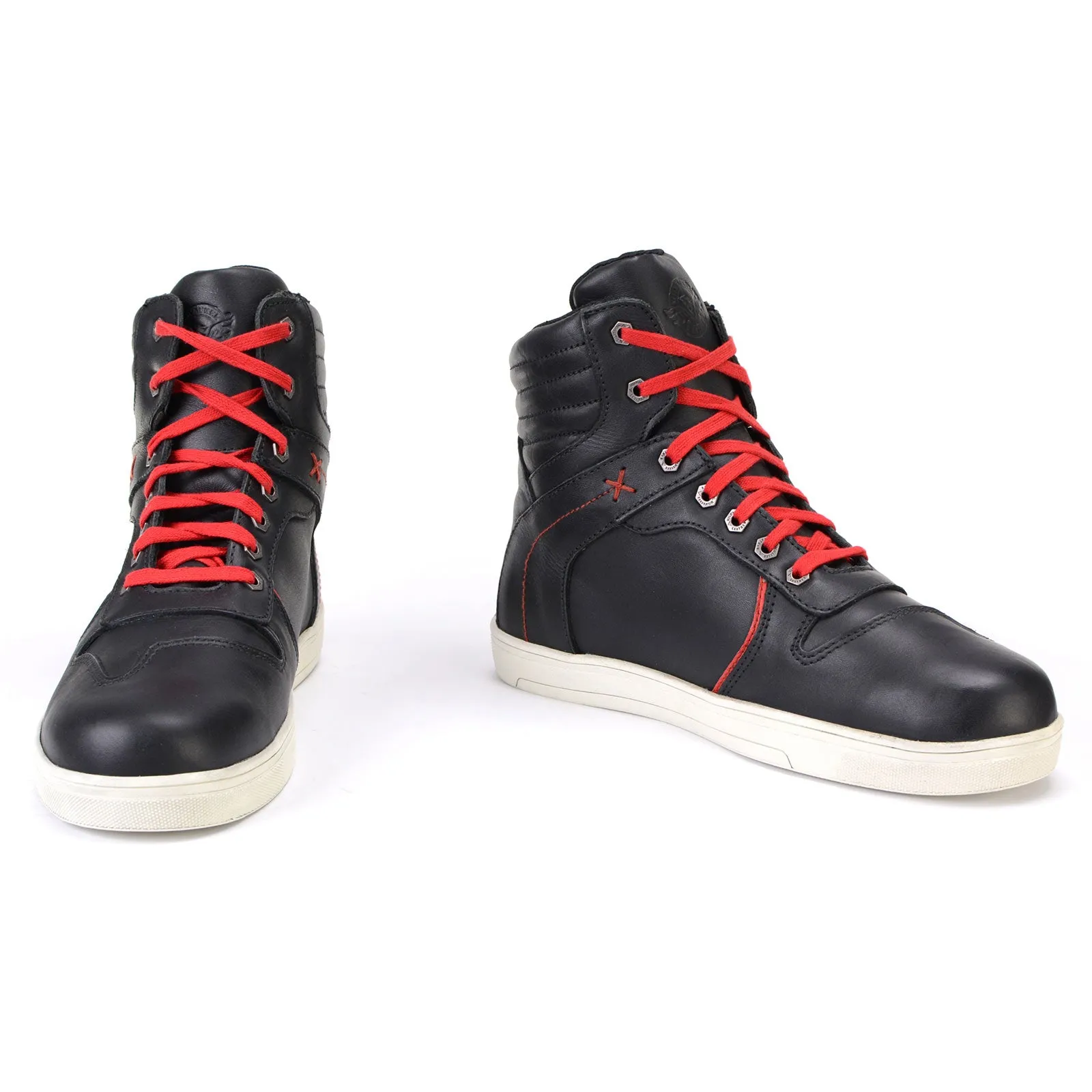 Milwaukee Leather MBM9102 Men's Black Leather with Red Shoe Lace