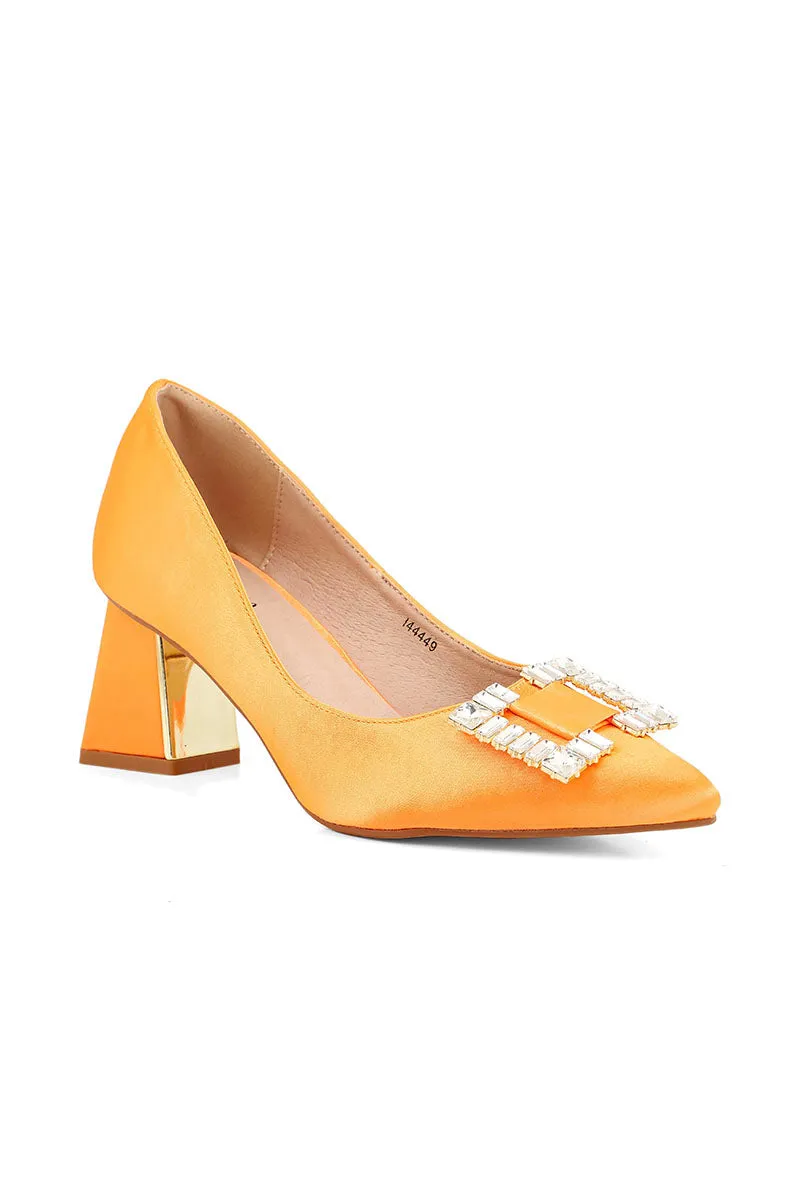 Party Wear Court Shoes I44449-Orange