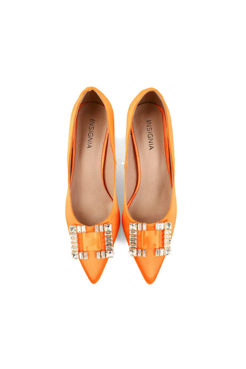 Party Wear Court Shoes I44449-Orange