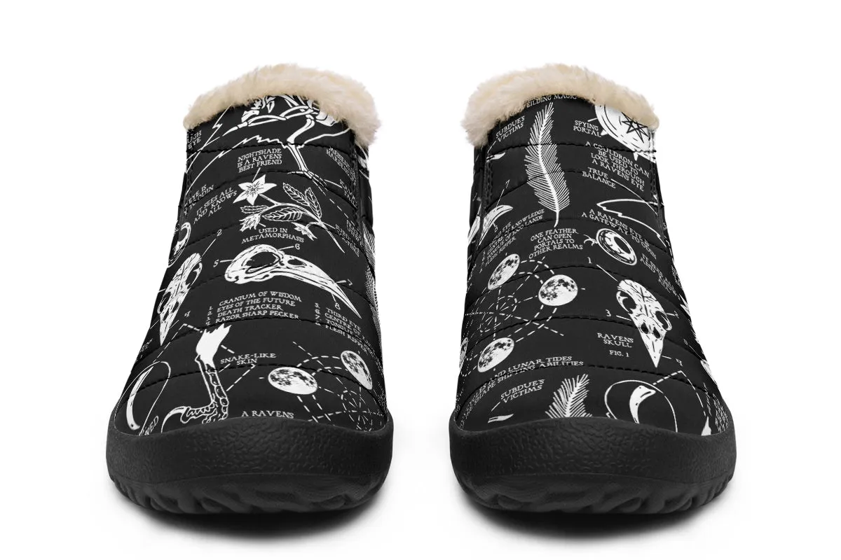 Raven Study Winter Sneakers - Warm & Easy Slip-On Shoes Lined with Vegan Wool with Anti-Slip Soles