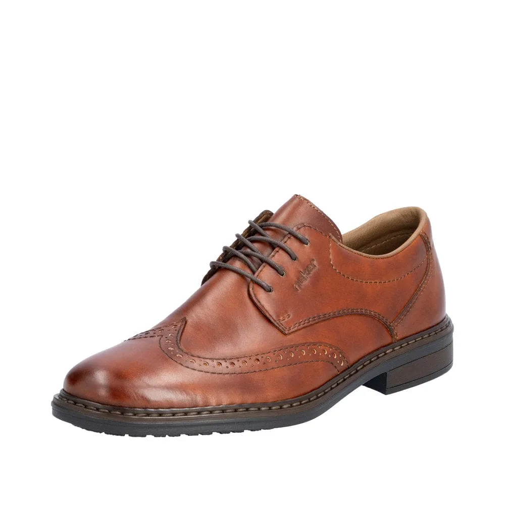 Rieker 17620-24 Mens Brown Leather Lace Up Shoes