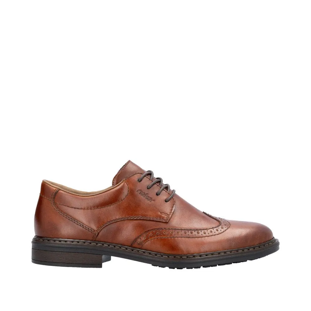 Rieker 17620-24 Mens Brown Leather Lace Up Shoes