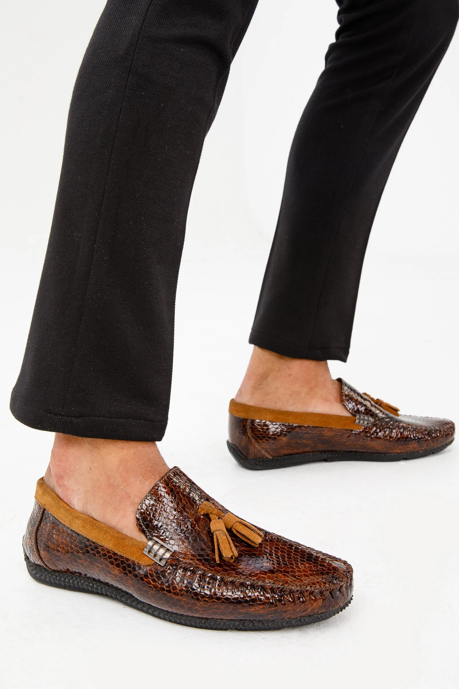 The Cordova Tan Patent Leather Tassel Loafer Men Shoe