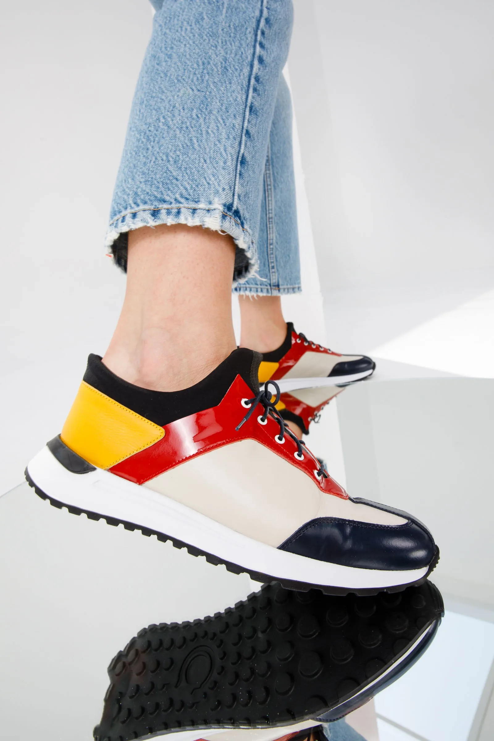 The Crapo Multicolor Leather Women Sneaker