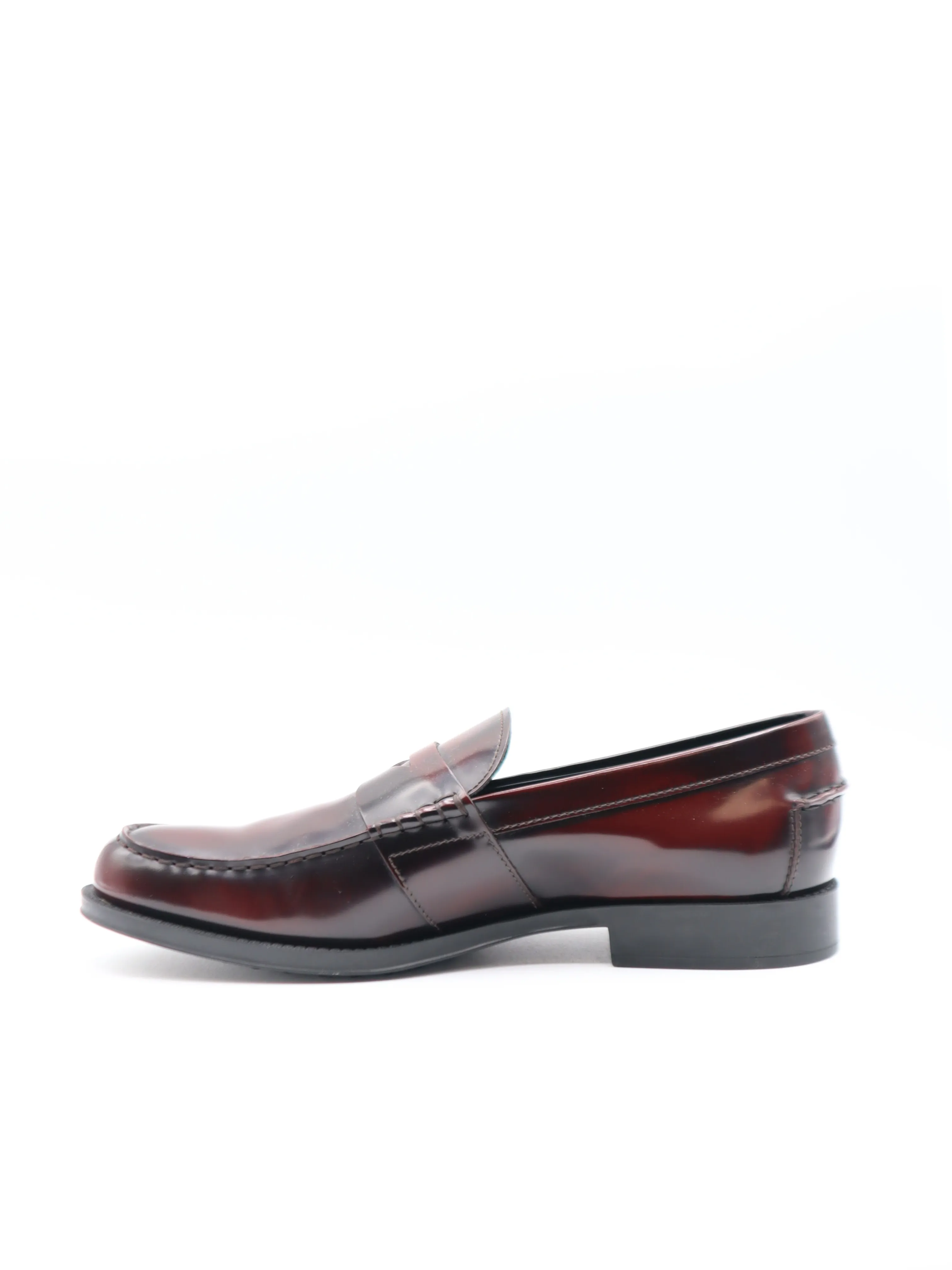 Tods Mens Mocassino Burgundy Leather Loafer