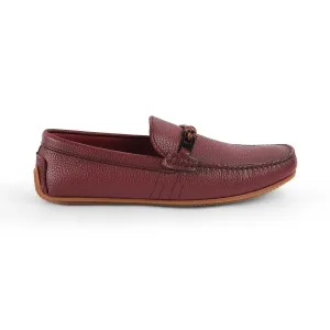 Tresmode Bristo Wine Men's Leather Driving Loafers